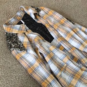Free People Sequin Flannel